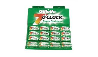 GILLETTE DOUBLE EDGE BLADES STAINLESS - 7 O 'clock 12*5