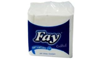 Fay Serviette White Cocktail 1 Ply 100 Sheets