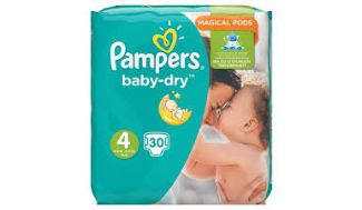 PAMPERS BABYDRY HIGH COUNT JUNIOR UNISEX 4*30 DIAPERS